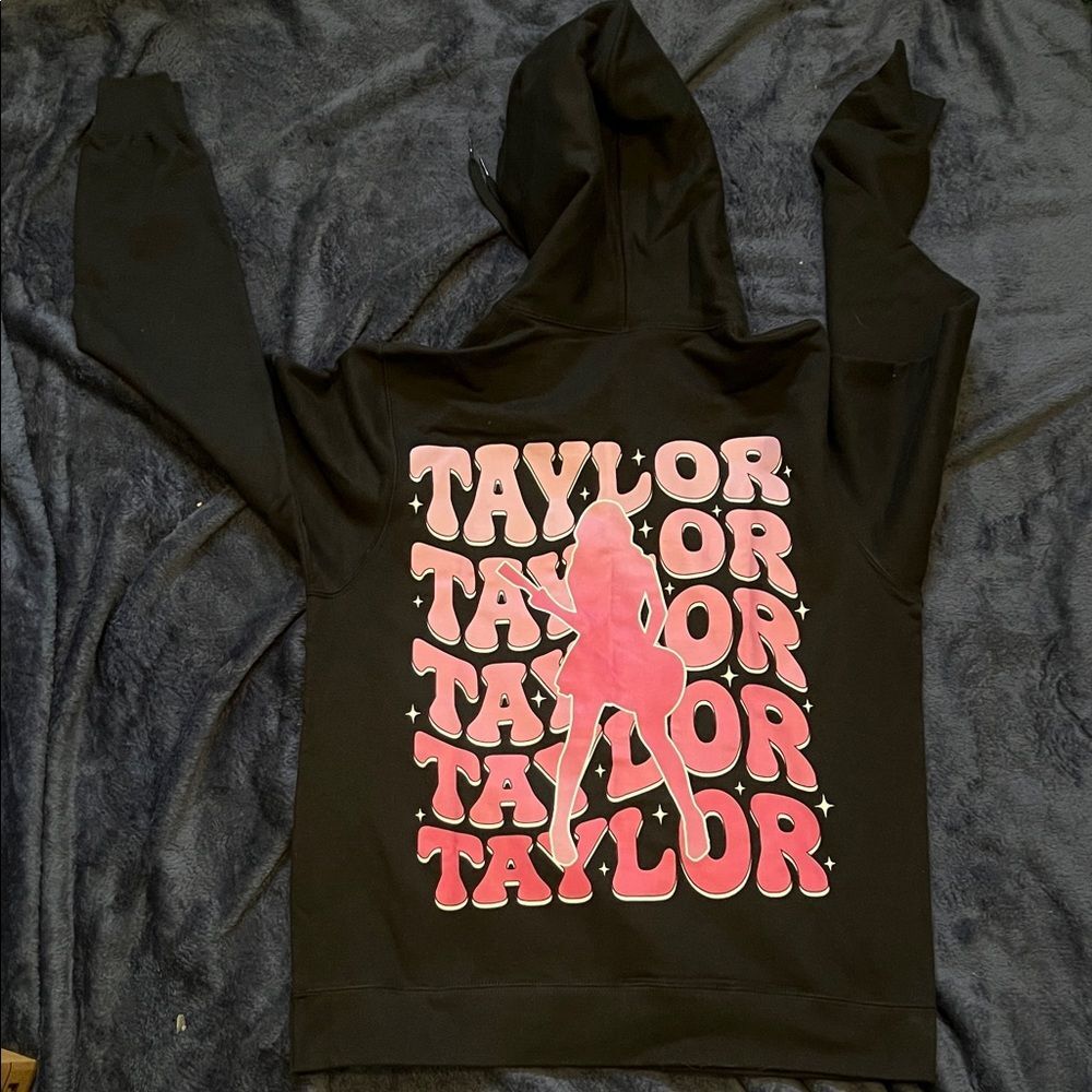Taylor Swift Fan Black Graphic (on Back) Hoodie (Men’s style M)